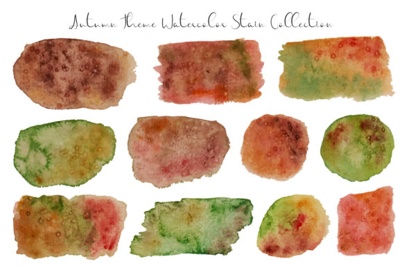 Autumn Theme Watercolor Stain: Illustrations for Branding