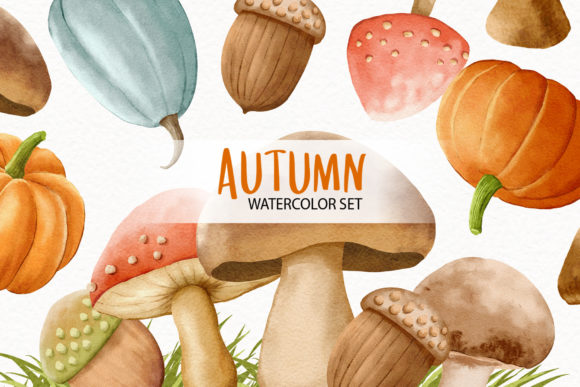 Autumn Watercolor Clipart: Illustrations for Sellers