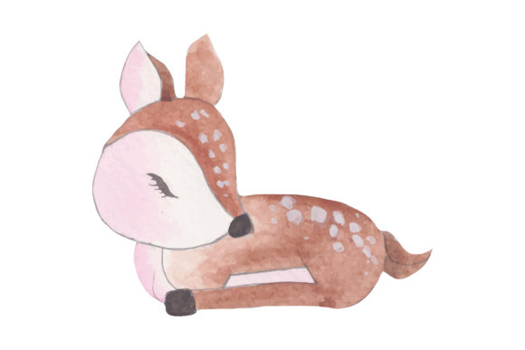 Cute Deer Watercolor: Hand Painted Illustrations