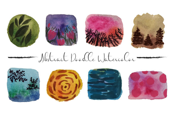 Doodle Watercolor Abstract Collection: A Designer's Review
