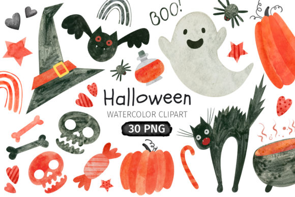 Halloween Horror Watercolor Clipart Png for Illustrations