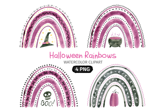 Halloween Rainbows, Violet Watercolor: A Designer's Review