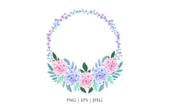 Hydrangea Wreath Watercolor Illustrations Review
