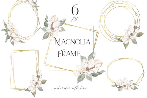 Magnolia Frame: Watercolor Illustrations for Branding