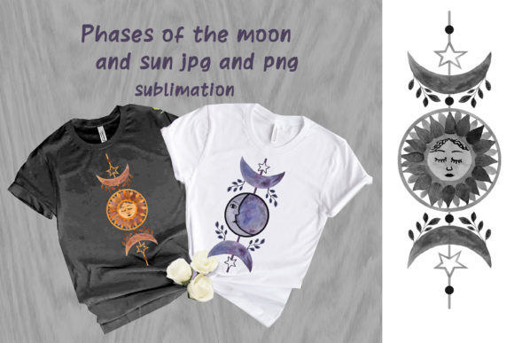 Moon and Sun Watercolor Sublimation: Illustrations Review