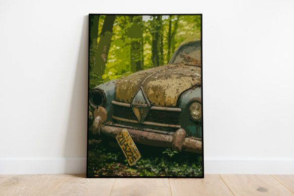 Retro Car Poster Watercolor: Top Illustrations for Sellers