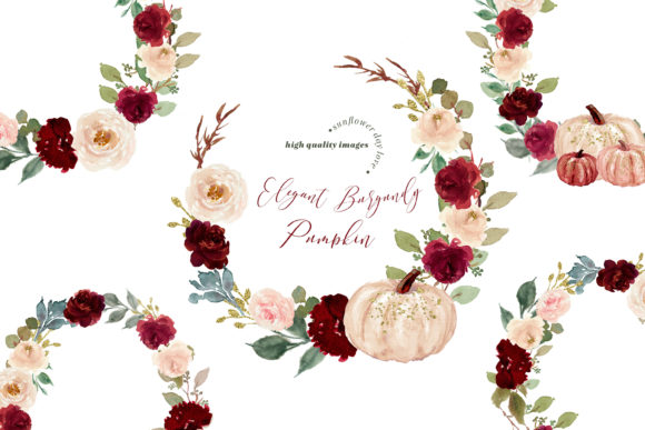 Review: Gold Frames Watercolor Burgundy Pumpkin Design