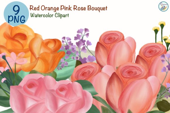 Review: Watercolor Clipart Rose Flower Bouquet for Embroidery