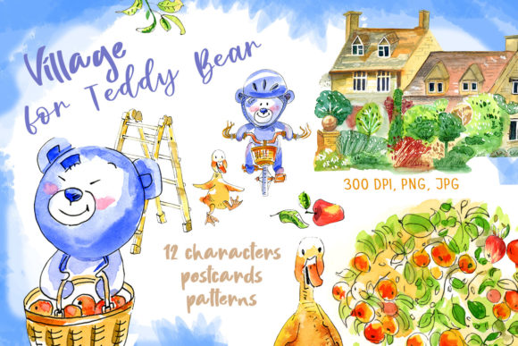 Review: Watercolor Village for Teddy Bear Design