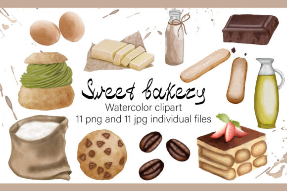 Watercolor Bakery Clipart: Sweet Illustrations