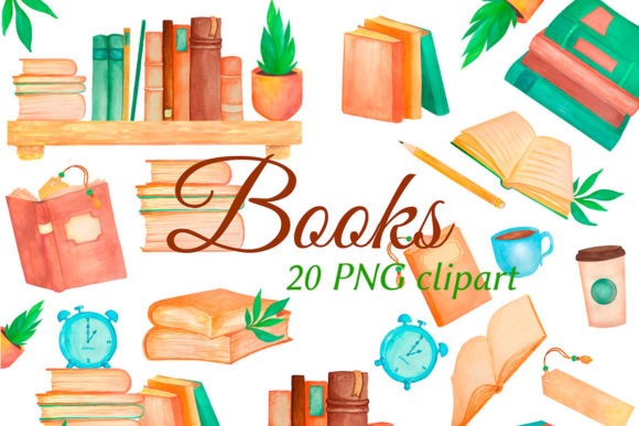 Watercolor Book Clipart & Reading Illustrations Review