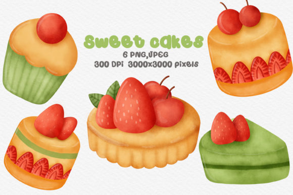 Watercolor Cake Clipart: Sweet Illustrations for Crafters