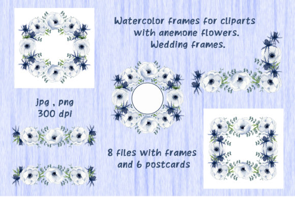 Watercolor Frames for Cliparts Flowers: Premium Illustrations
