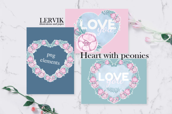 Watercolor Heart Flower Frame Pastel Cli Illustrations