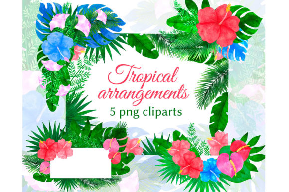 Watercolor Tropical Bouquets and Frames: Illustrations Review