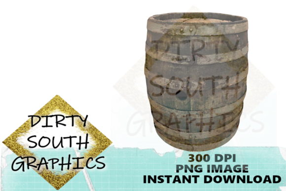 Watercolor Wood Barrel: Rustic Illustrations for Crafters