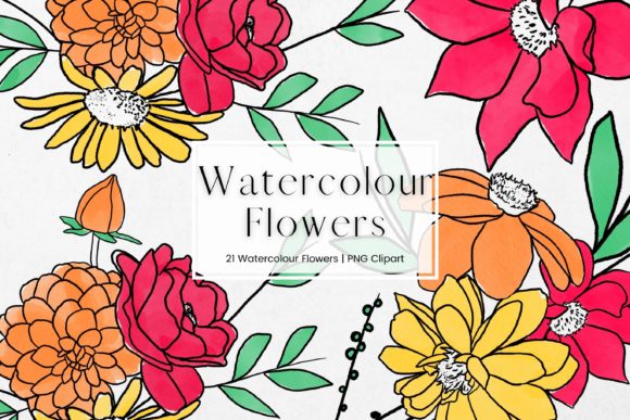 Watercolour Flowers Clipart: Soft Illustrations for Crafts