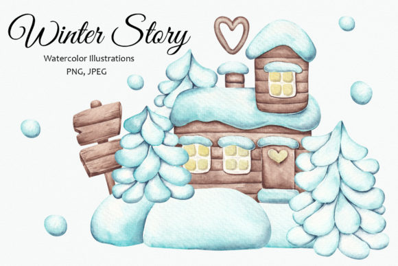 Winter Story Watercolor Illustrations for Branding
